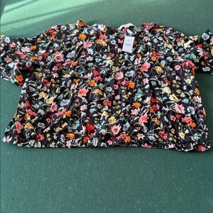 LOFT Floral Blouse - Black, Red, Pink, Yellow, Green